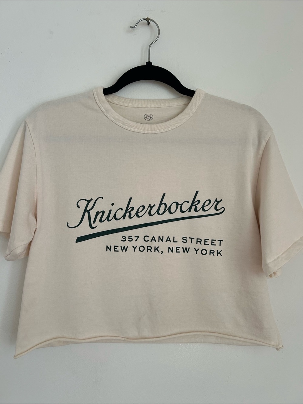 Knickerbocker Stadium Heavyweight Crop T-Shirt Milk Size Small